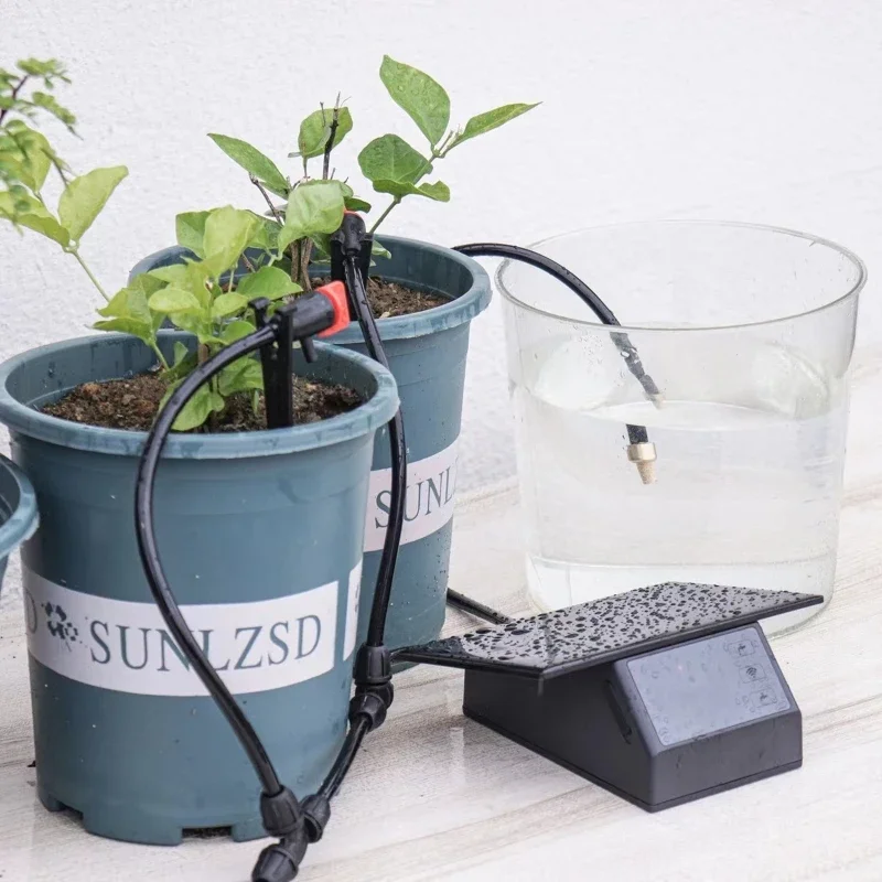 WIFI Solar Automatische Watering Machine Kit Mobiele App Afstandsbediening Home Smart Watering Device Irrigatie Druppelirrigatie Kit