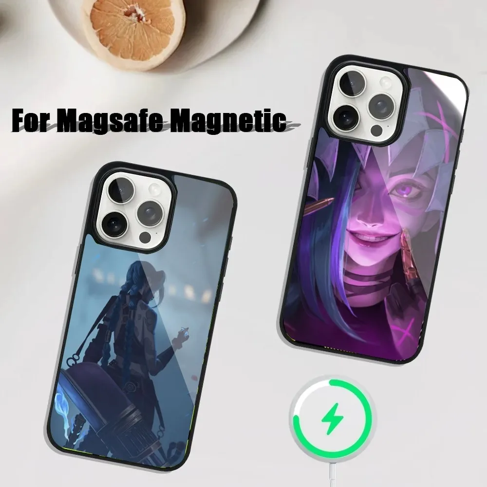 

L-LOL Jinx A-Arcane Phone Case For iPhone 16,15,14,13,12,11,Plus,Pro,Max Mini Magsafe Magnetic Wireless Charging