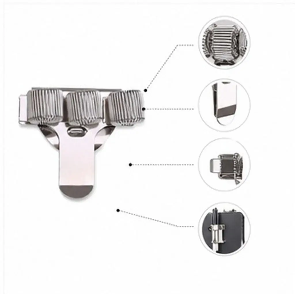 2pcs Spring-Adjustable Metal Pen Clip Holder for Journal, Planner, Notebook – Triple Hole Design