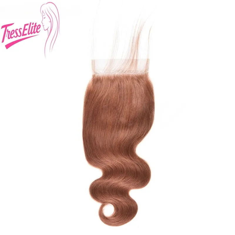 Handgewebter 4*4-Körperwellen-Spitzenverschluss in wunderschönen Farbe, nahtlose Mischung aus Echthaar für einen natürlichen Look, brasilianisches Echthaar