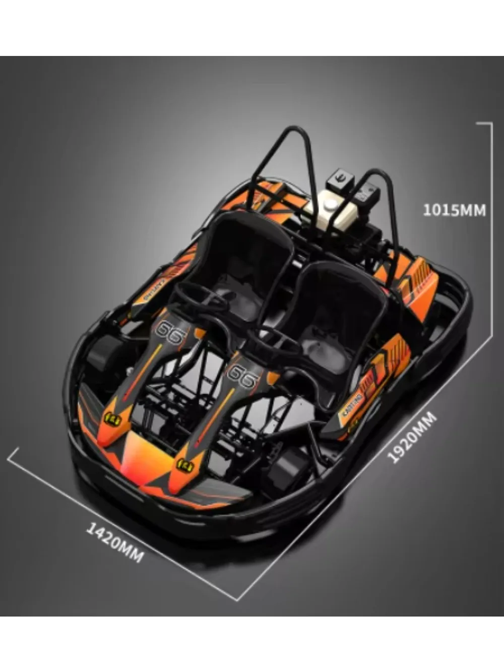 Customized Double Seat Gas Pedal Go Kart for Adults 50KM Outdoor Karting Car with 1 Year Chain Drive Warranty