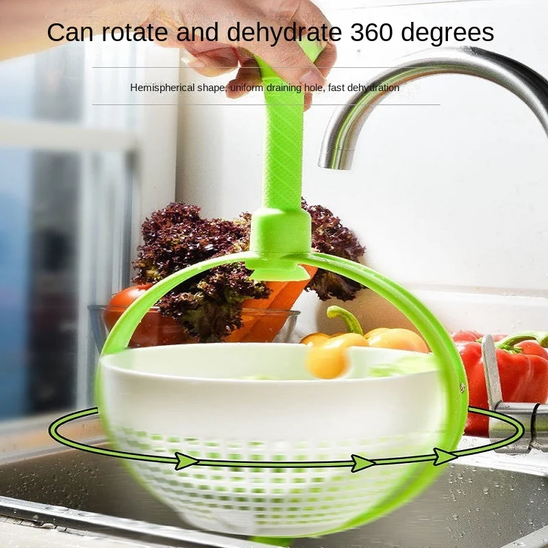 

Best selling revolving drain basket household vegetable Fruit salad revolving washing dehydration water throwing drain basket