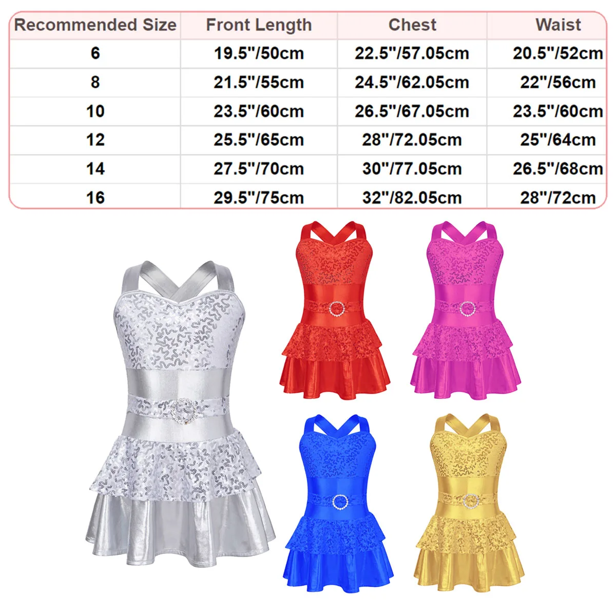 Kids Girls Glitter Sequins Sleevess Stylish Ballet Jazz Tap Dance Leotard Dress Shiny Backless Bronzing Modern Dancing Costume