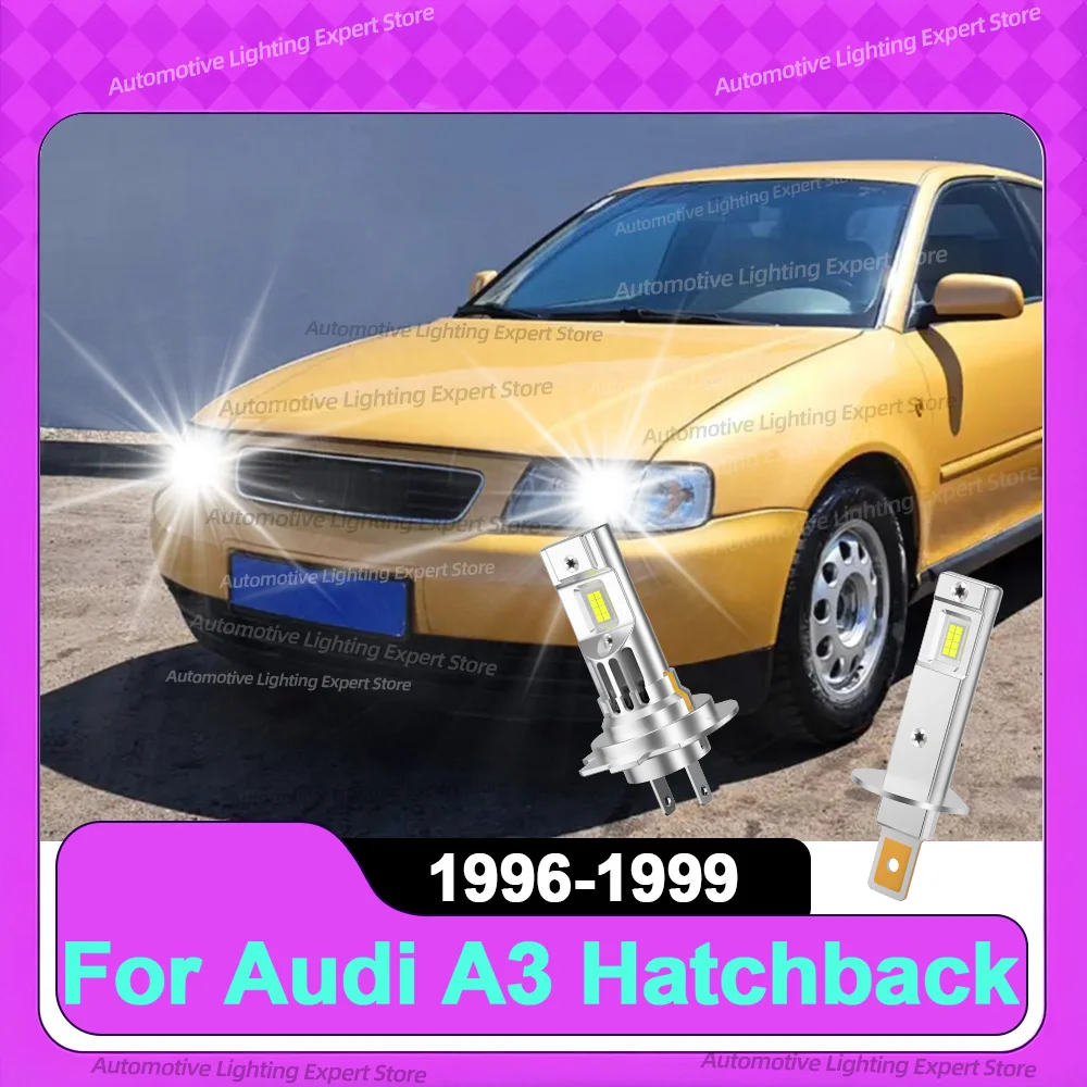 

2/4Pcs LED Car Headlights Mini Size 6000K Auto Lamp with Fan For Audi A3 Hatchback 1996 1997 1998 1999