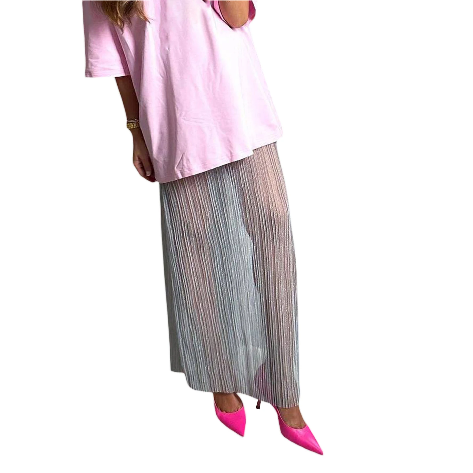 Dames Hoge Taille Doorschijnend Mesh Een Lijn Flowy Maxi Rok Doorzien Maxi Strand Rok Cover Up