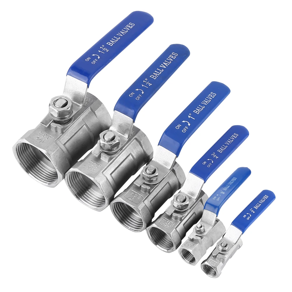 Stainless Steel Straight-Through Female Ball Valve Reduced Port Pipe Ball Valve 6 Sizes 1/4