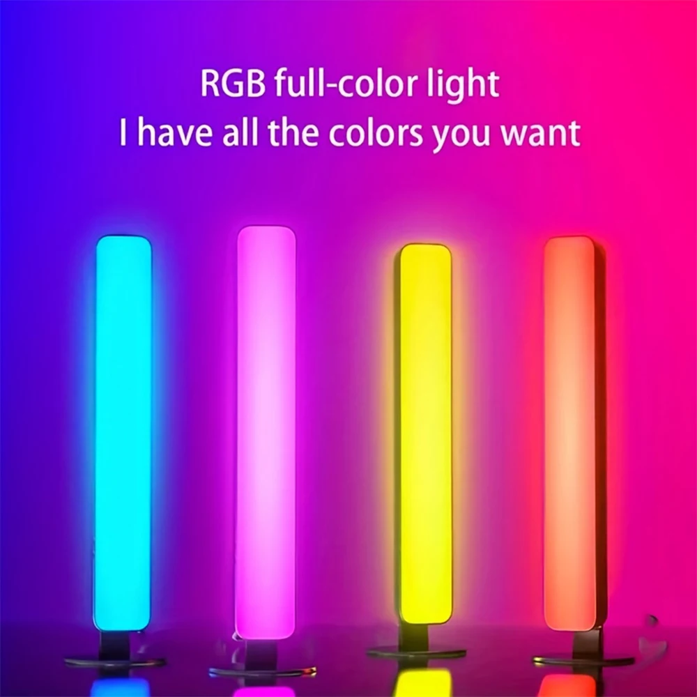 RGB Music Rhythm Lights Pickup Light Upgraded USB Rechargeable Model Christmas Decoration Desktop RGB Light Bar Music Rhythm