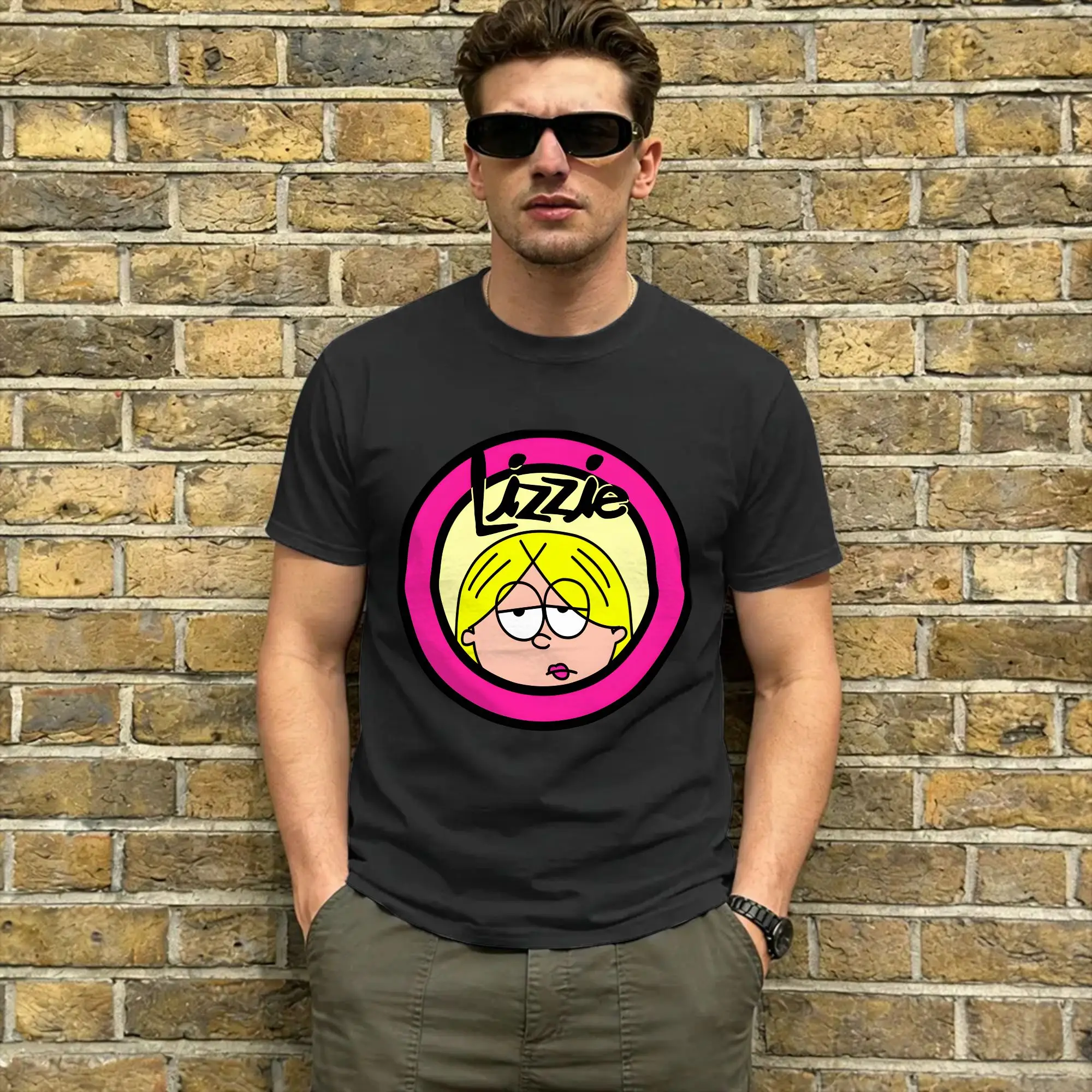 Vintage Lizzies McGuires T-Shirt for Men Round Neck Pure Cotton T Shirt Lizzie  Short Sleeve Tees Gift Idea Tops