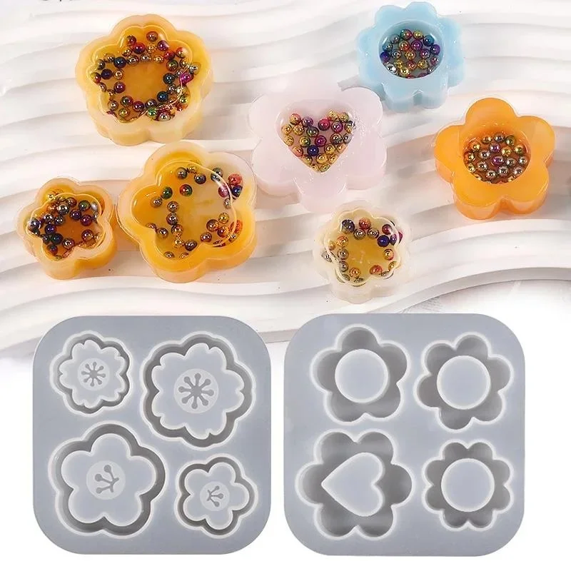 DIY Candy Chocolate Drip Glue Mould Resin Silicone Mold Cherry Blossom Quicksand UV Epoxy Resin Molds Flowers Sakura Ornaments