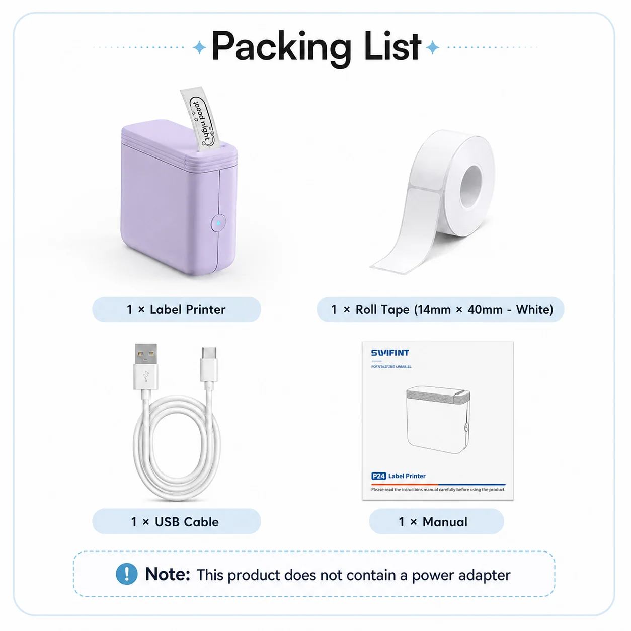 P24 Label Maker with 1 roll of - Sticker Label Template recension och pris