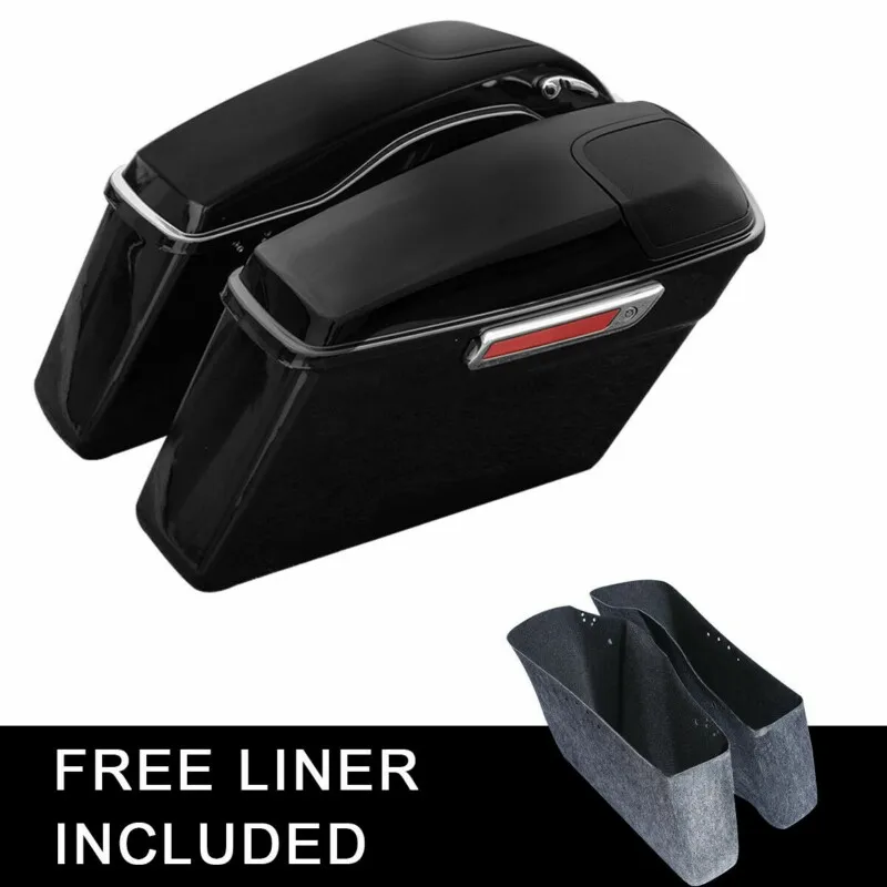 Motorcycle Saddlebag W/ Cutout Speaker Grill For Harley Touring FLT FLHT Electra Street Glide Road King 2014-2022 2021 2020 2018