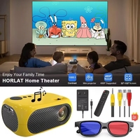 Home Theater M24 Mini Projector Supports 1080P Decoding Built-in Audio LED Projector for Smartphone Notebook 3D Glasses As Gift