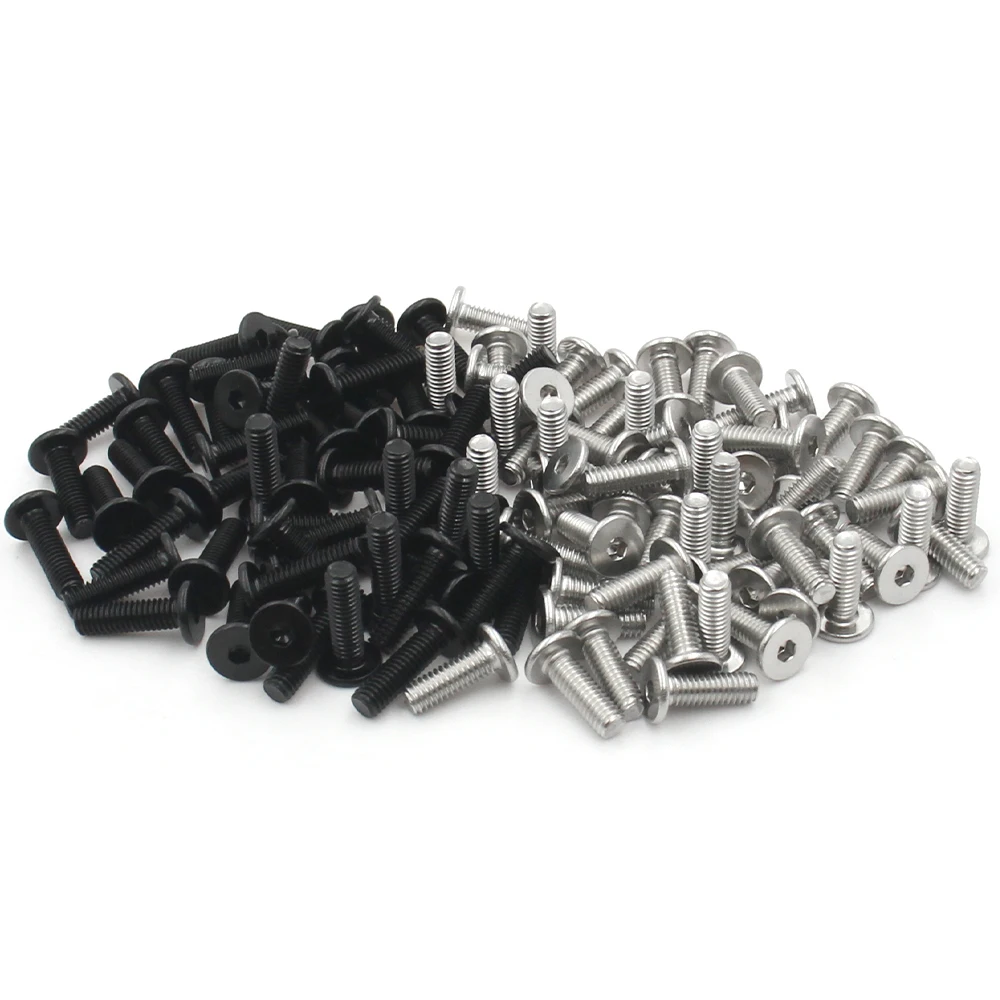 10~50Pcs M2 M2.5 M3 M4 M5 M6 M8 Black Galvanized 304 Stainless Steel Hex Hexagon Socket Ultra Thin Flat Wafer Head Screw Bolt