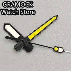 GRAMOCK NH35 Hands Set Black Yellow White Watch Hands Green Luminous For NH35 NH36 NH38 NH70 NH72 Movement Watches Pointers