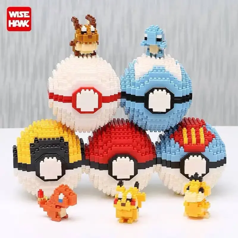 Pokemon Ball Micro importer décennie ks, Mini Brick Figures, Pikachu, Eevee, Charmander, Psyresines, Magikarp, Lapras, DIY Toys for Kids