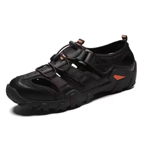 Fashion Versatile Men Shoe Retro Men's Sandals New Comfort Non Slip Men Slipper Breathable Male Casual Shoes with Toe Caps