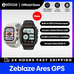 [Мировая премьера] Смарт-часы Zeblaze Ares с GPS, встроенными GPS, Alexa, Bluetooth-вызовы, пульсометр и Spo2, здоровье сна, WR 3 ATM