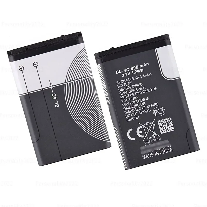 BL-4C Battery 890mAh Bl4c Rechargeable Lithium-ion Batteries for Nokia 6100 6125 6136 6170 6300 6301 7705 7200 Mobile Phones