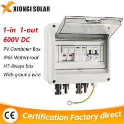 Solarna fotowoltaiczna skrzynka łącząca fotowoltaiczna z ochroną odgromowa Przewód uziemiający 1 wejście 1 wyjście DC 600 V Bezpiecznik MCB SPD Wodoodporna skrzynka IP65