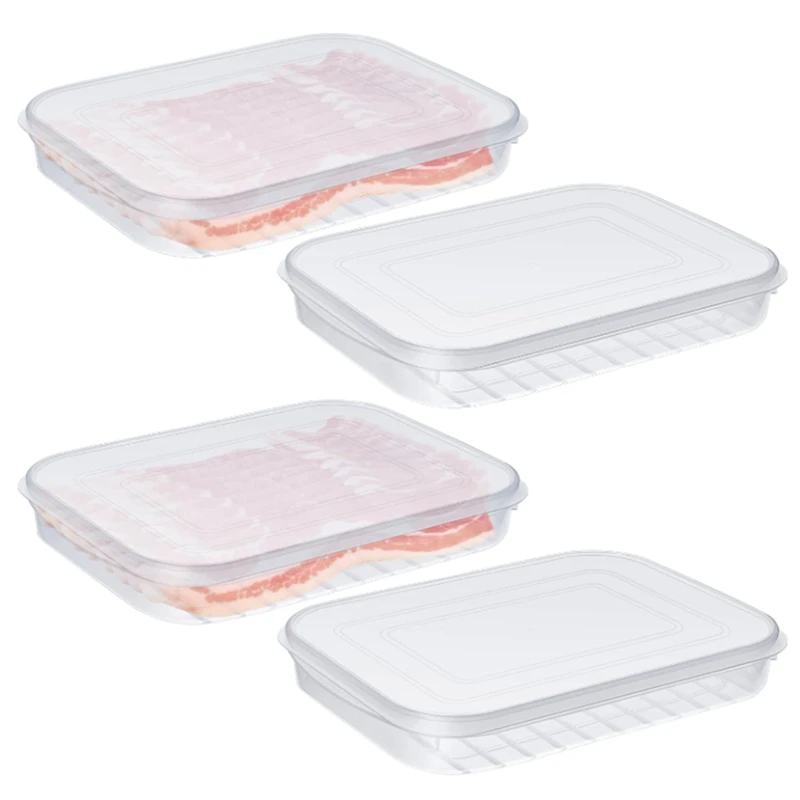 

Refrigerator Fresh-Keeping Storage Box Home Transparent PE Soft Cover Stackable Food Grade Preservation Box Durable