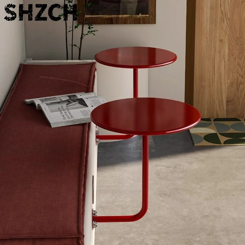 Creative Wall-mounted Coffee Tables for Coffee Shops Small Round Iron Side Table Modern Casual Household Tables for Balconies
