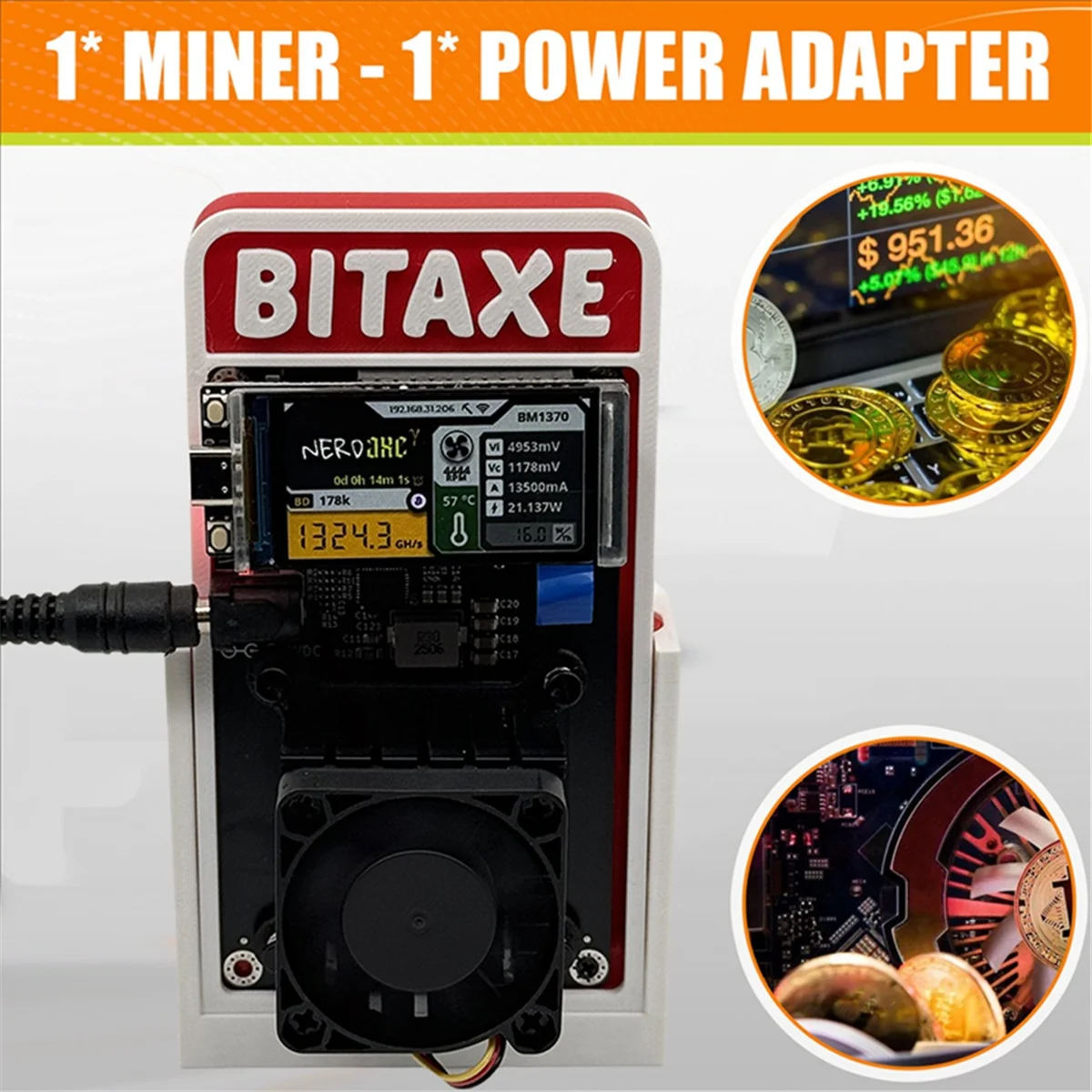 Bitaxe Gamma 601 Nerdaxe 1.2TH/S 1200GH/S BTC ソロマイナー 18-22W BM1370 Asic Antminer S21 Pro クリプトマイナー EU プラグから