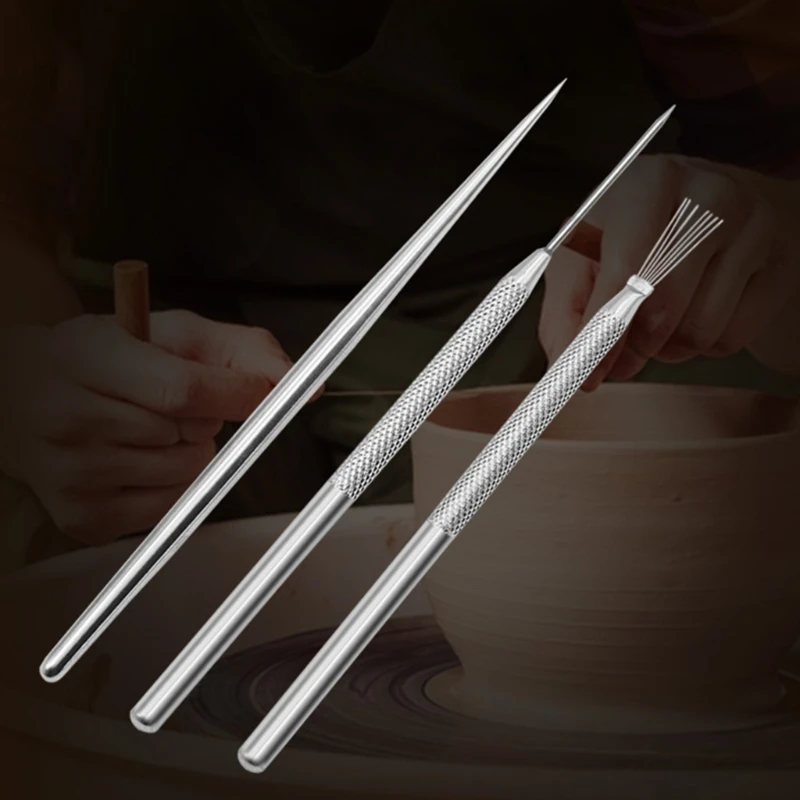 7Pin Bút Kim Gốm Polymer Đất Sét Mô Hình Công Cụ Điêu Khắc Trang Trí Bánh Trang Sức Giọt