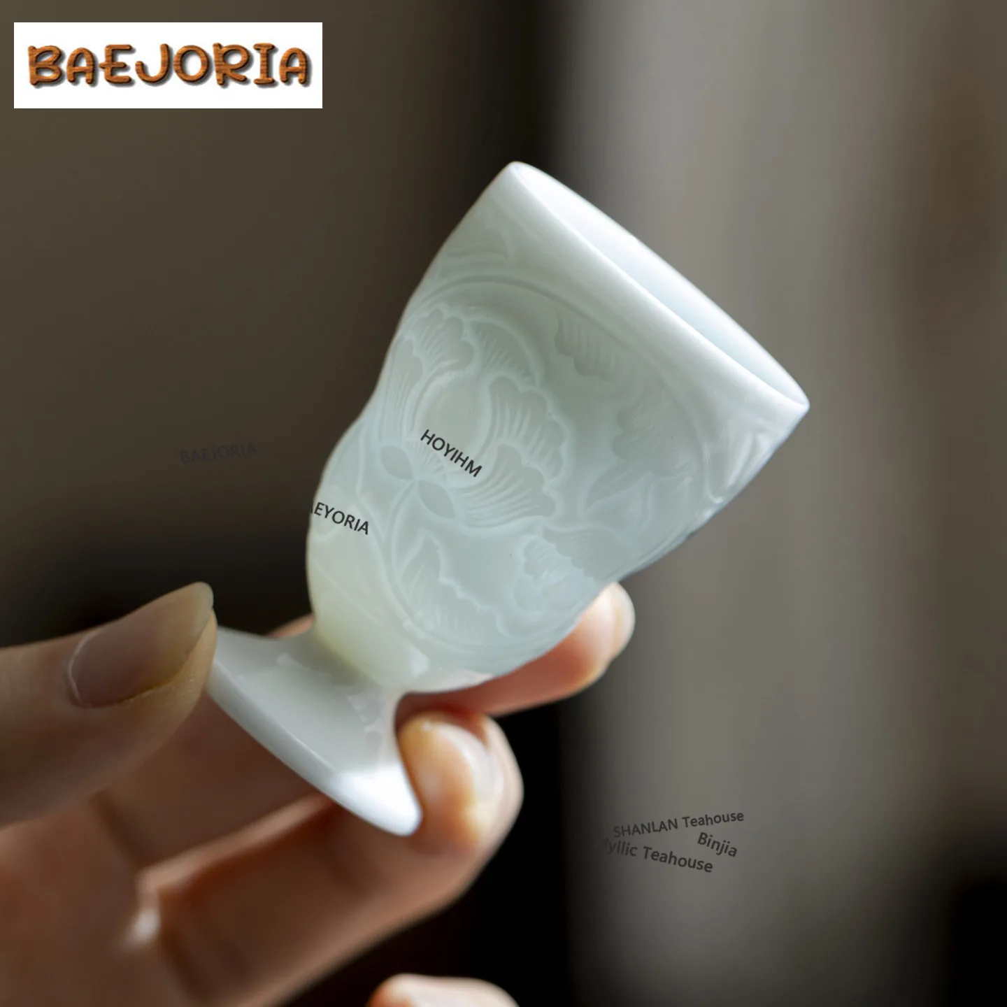 BAEJORIA 25ml Imitation Song Hutian Kiln Shadow Celadon Teacup Zen Tea Bowl Jug Tea-tasting Fragrance Cup Chazhan Master Cups