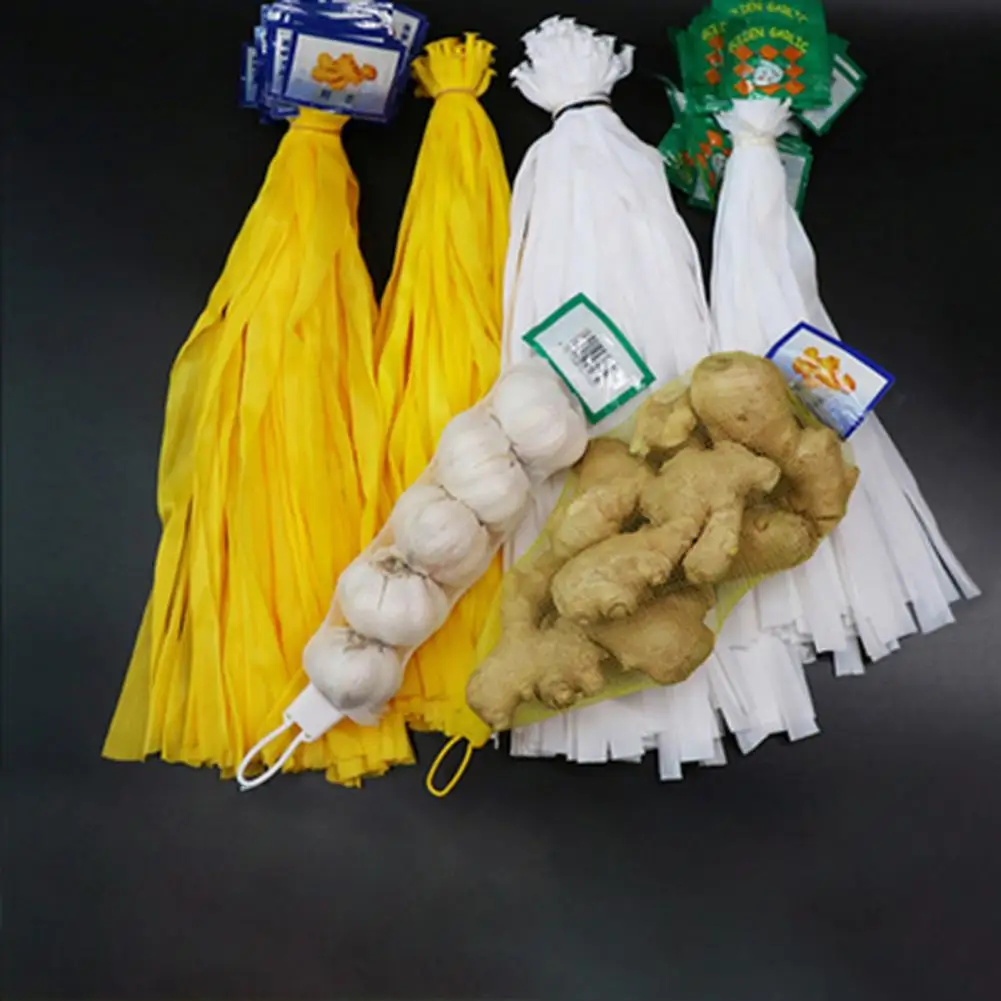 Garlic Packing Bags with Tag Convenient Plastic Buckles Garlic Packing Bags Easy to Assemble PE Net Sacks for Garden