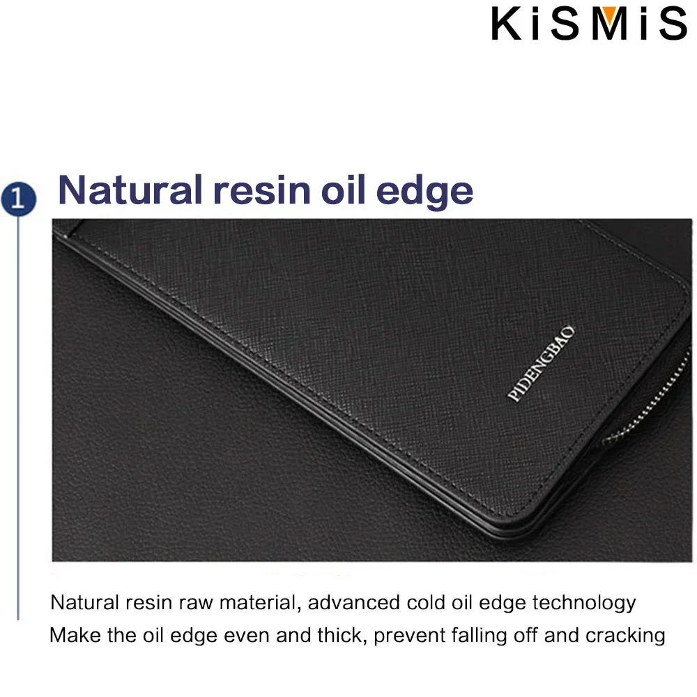 KISMIS RFID Blocking Bifold Wallet - multi-card case with zipper pocket ID holder credit card manager