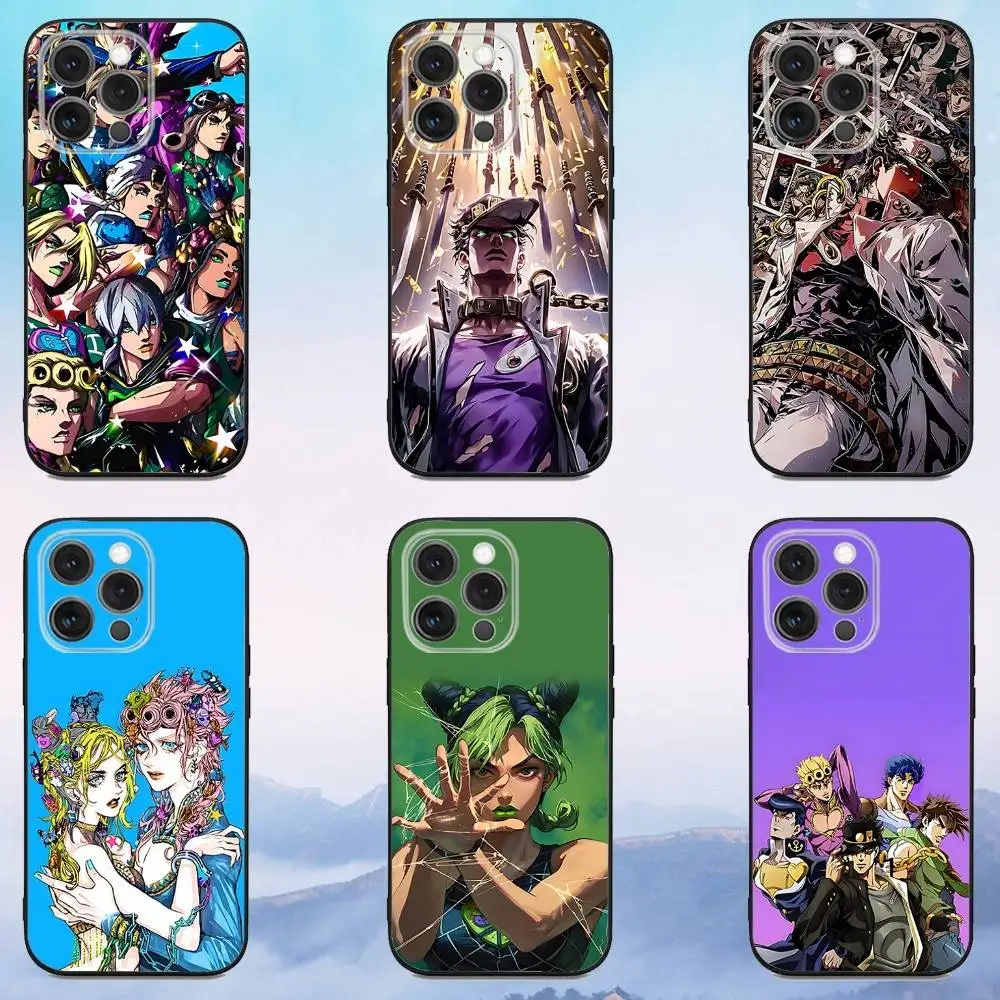 

JO-JO Anime B-Bizarre Phone Case For iPhone 16e,16,15,14,13,12,11,Pro,X,XS,Max,XR,Plus,Mini Soft Black Cover