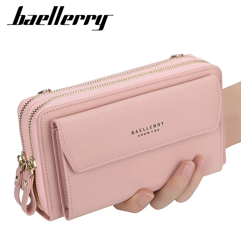 Baellerry New Women Bag Wallet Double Zipper Large Capacity Handbags Female Purse Phone Pocket Crossbody Shoulder Bags For Girls