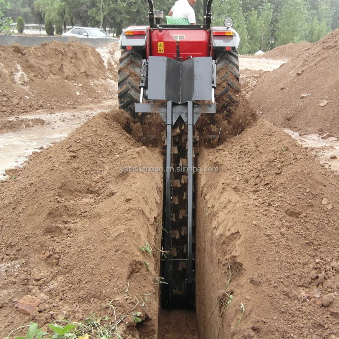 Heavy Duty Chain Trencher Tractor Rear Mounted Ditcher for Optical Cable, Water & Gas Pipeline Digging