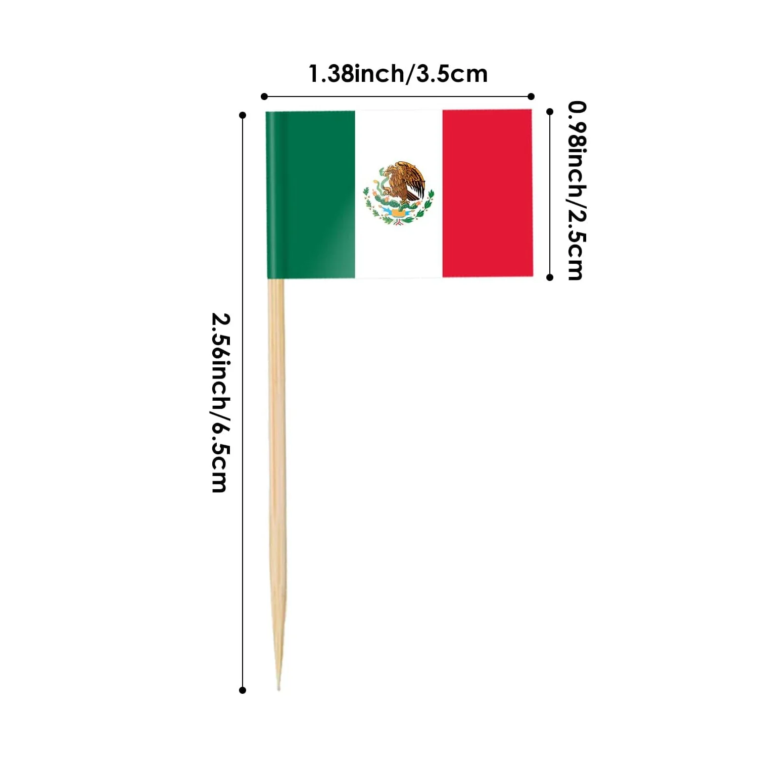 Mexico Toothpick Flag Mexican MX National Small Mini Cocktail Fruit Cupcakes Toppers Food Stick Flags Decorations,100 Pack
