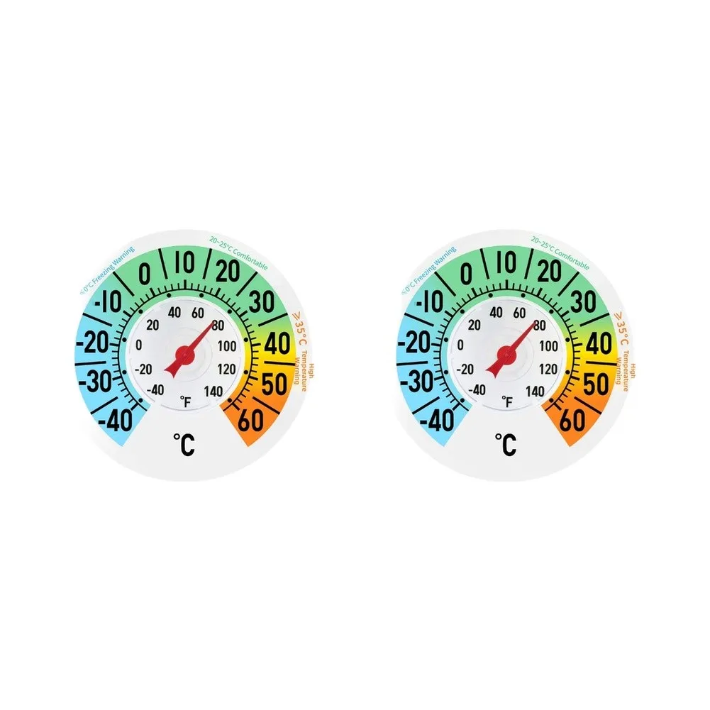 Transparent 180mm Thermometer with for static Cling for Glass Dual Scale Easy Read Large Pointer No For battery Required
