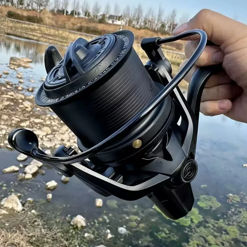 14000 Spinning Reel Shallow Slant Spool Full Metal Gapless Long Cast Wheel For Surf Anchor Saltwater Fishing