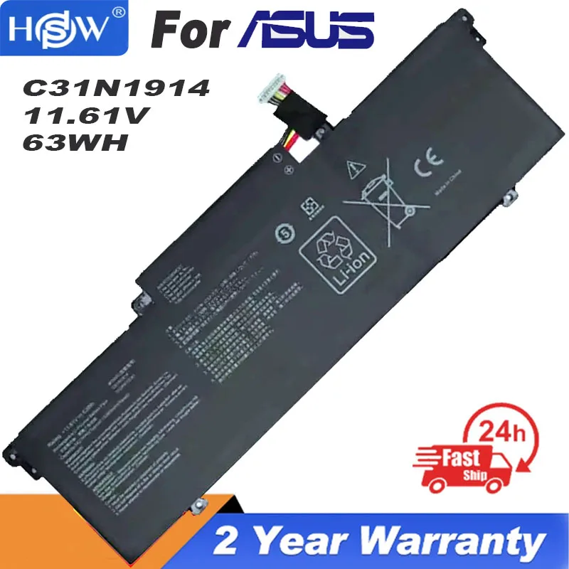 

C31N1914 11.61V 63Wh Notebook Laptop Battery For Asus ZenBook 14 UX425QA UX435EAL UX425UG UX435EG