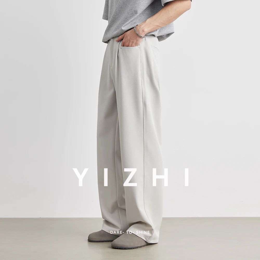 Men's Summer Straight Casual Pants 2025 New Business Trousers Work Commuter Clothing Fashion Light Solid Color Long Pants