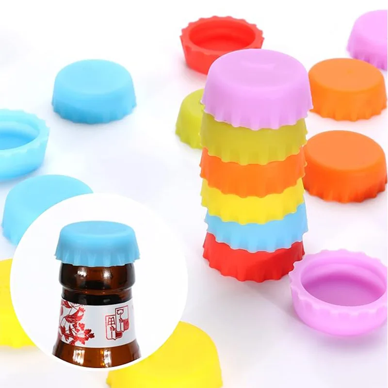 6-12pcs Silicone Beer Bottle Caps, freshness Caps, Vinegar, Soy Sauce Caps, Wine Caps, Bottle Caps, Barware, interchangeable