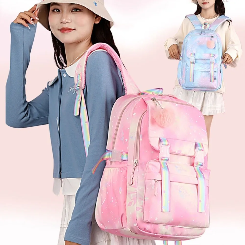 

Разноцветный нейлоновый рюкзак с несколькими карманами, большой вместимости, для студентов, школьный рюкзак в корейском стиле, легкий школьный рюкзак для женщин