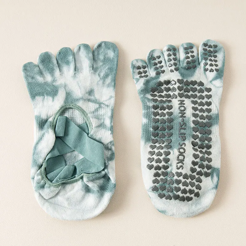 Yoga-Rutschfeste Socken, Damen, professionelle Fünf-Finger-Pilates-Baumwollsocken, Sportsocken für den Innenbereich, geteilte Zehen, schweißabsorbierend – Detail 12
