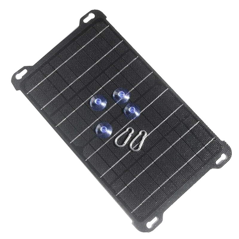 15W 5V/18V Solar Panel Polysilicon Panels Type-C USB DC Output Black For Mobile Phone Chargers