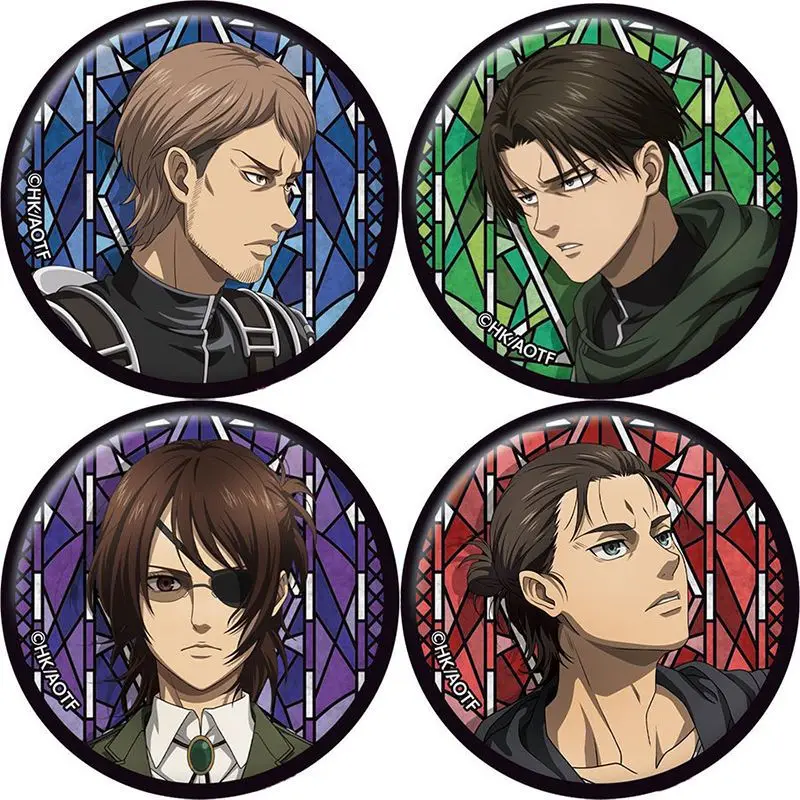Insignia de Anime Attack on Titan Levi Ackerman Erwin Smith, Pin de Metal, mercancía coleccionable, recuerdo de personaje oficial con licencia