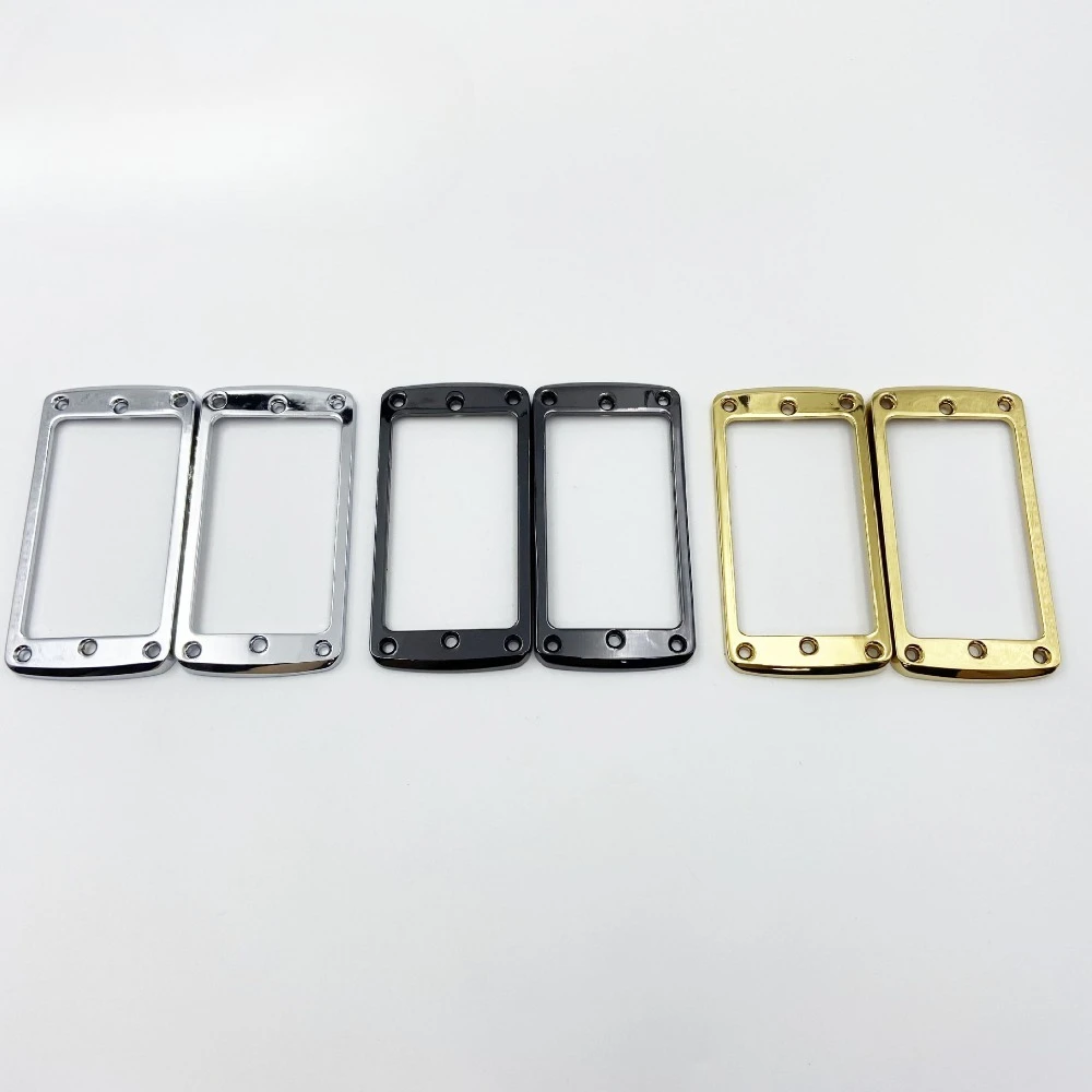 2-Pack Zinc Alloy Humbucker Mounting Rings, Flat Frame for Electric Guitar Pickup Installation