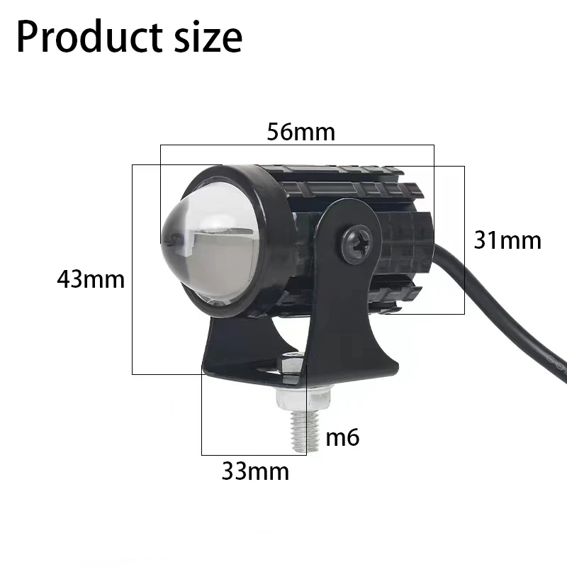 12-80V Dual Color Motorcycle LED Car Waterproof Fog Lamp Spotlight Headlamp Super Bright For Dirt Pit Bike ATV Moto Accessories