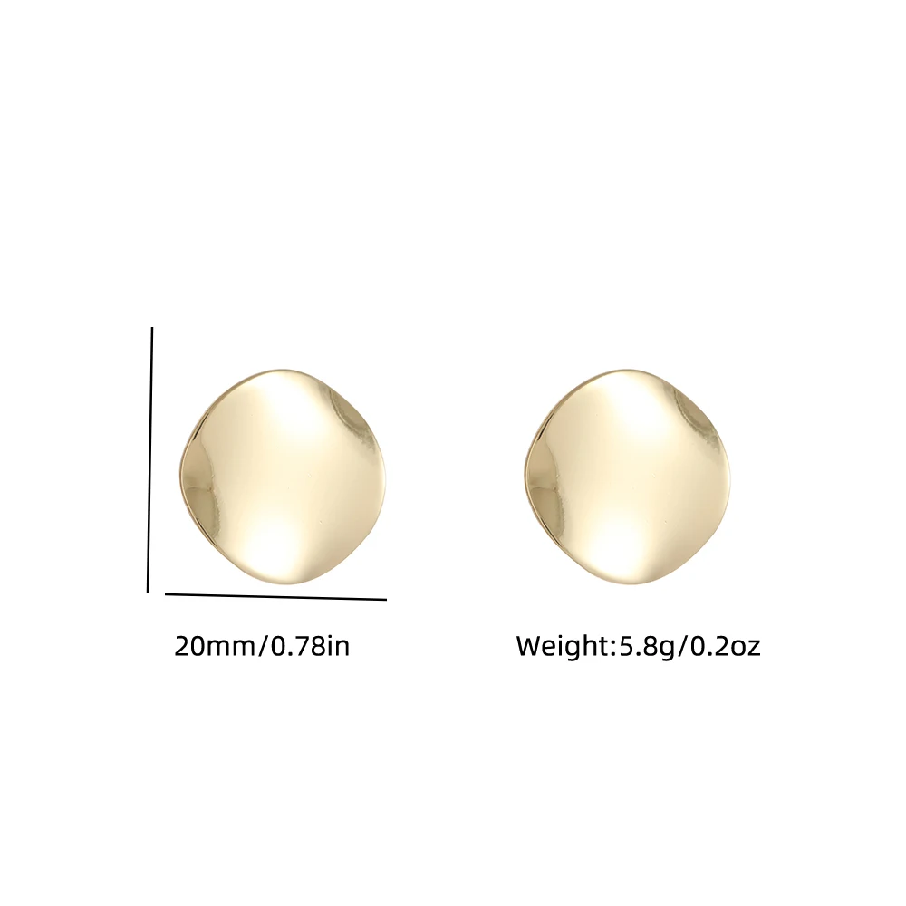 Punk Vintage Round Silvery Gold Plated Clip on Earrings for Women Minimalist Geometric Non Pierced Earrings Party Gift