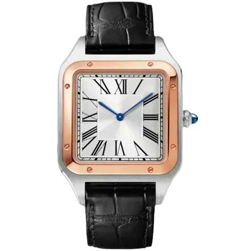 Luxus neue Herren Damen uhr Quarz Paar Roségold schwarz weiß Rom Zifferblatt Liebhaber Leder blau Sport uhren