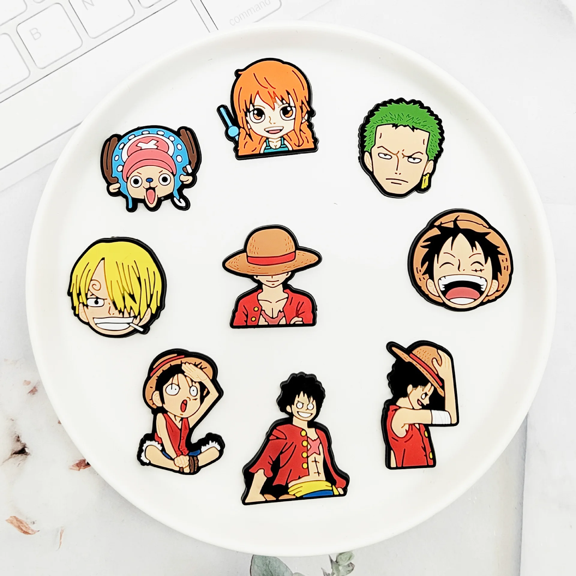 MINISO 19pcs/set New One Piece Luffy for Cartoon Shoe Charms Accessories DIY Shoe Decoration Buckle for Classic Clog Gifts image 2