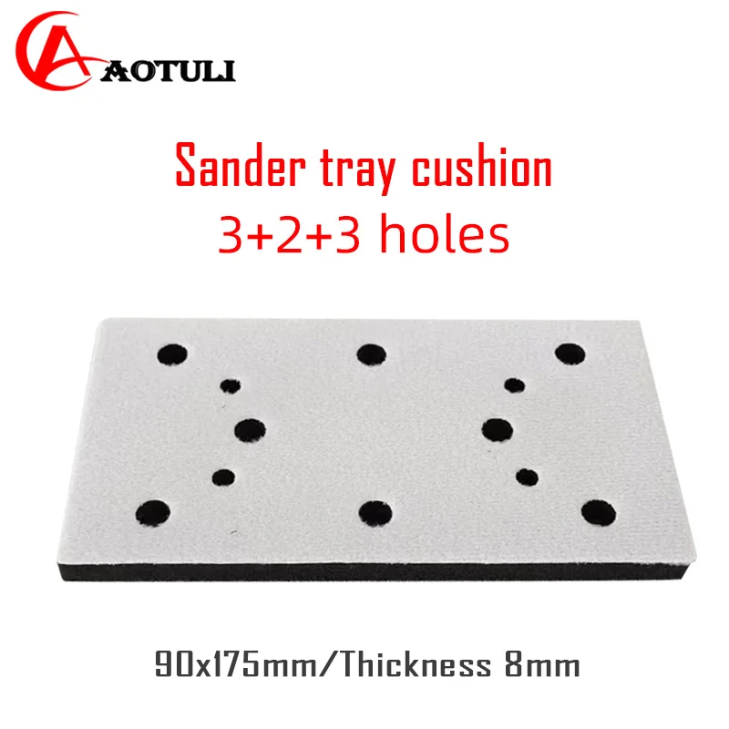 Sponge Cushion Rectangular 90x175mm Suitable for Festo 3+2+3 Holes Square Thick Cushion Rectangular 8-hole  Sandpaper