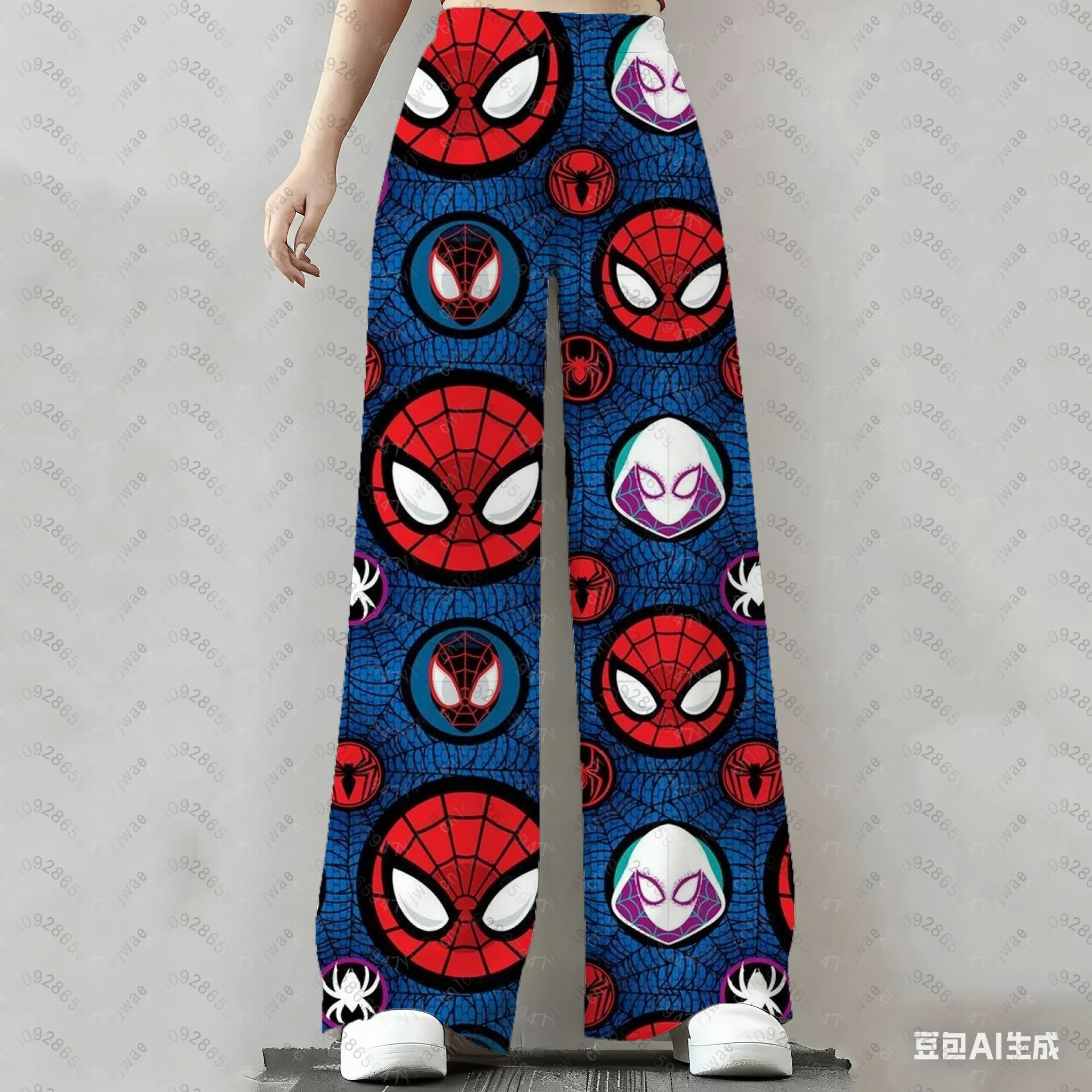 Pantalones largos con estampado 3D para mujer y niña, pantalones informales para jóvenes, pantalones de pijama, pijamas de Spider-Man con dibujos animados para Otoño e Invierno
